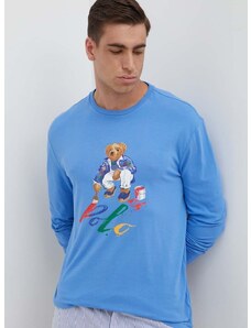 Bavlněné tričko s dlouhým rukávem Polo Ralph Lauren s potiskem, 710897346