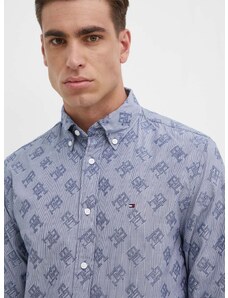 Bavlněná košile Tommy Hilfiger tmavomodrá barva, regular, s klasickým límcem, MW0MW34557
