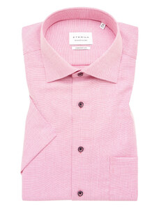 Košile Eterna Comfort Fit "Struktur" s krátkým rukávem - růžová