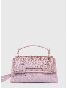 Kožená kabelka Guess IRIS fialová barva, HWALLA L3280