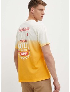 Bavlněné tričko Napapijri S-Howard žlutá barva, NP0A4HQCY1J1