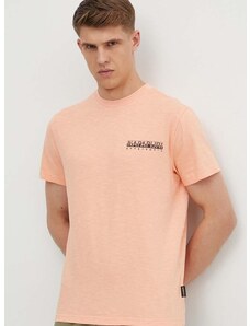 Bavlněné tričko Napapijri S-Martre růžová barva, s potiskem, NP0A4HQBP1I1