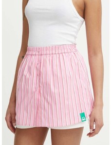 Kalhotová sukně United Colors of Benetton růžová barva, high waist