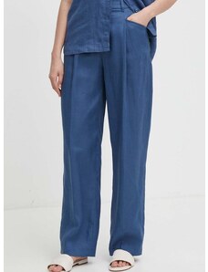 Plátěné kalhoty United Colors of Benetton střih chinos, high waist