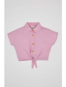 DEFACTO Baby Girl Shirt Collar Short Sleeve Shirt