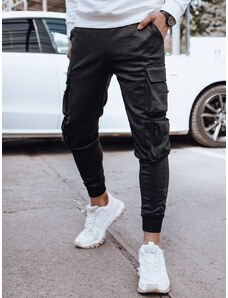 Dstreet Jedinečné černé kapsáčové jogger kalhoty