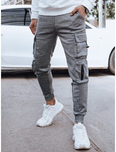 Dstreet Jedinečné šedé kapsáčové jogger kalhoty