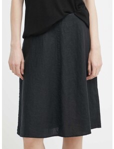 Lněná sukně Marc O'Polo černá barva, mini, áčková, M04064520151