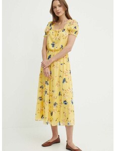 Šaty Lauren Ralph Lauren žlutá barva, midi, 250933504