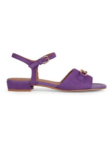Kožené sandály Geox D NEW ERAKLIA 15 B dámské, fialová barva, na podpatku, D4580B 00021 C8000