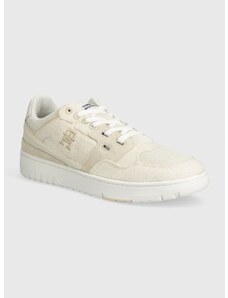 Sneakers boty Tommy Hilfiger TH BASKET STREET SUMMER béžová barva, FM0FM05074