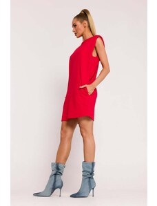 MOE Červené bavlnené šaty M789