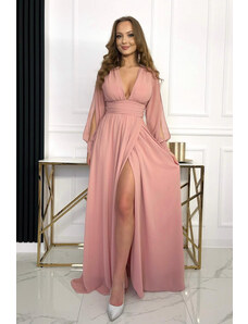 Paris Style Tmavě růžové šaty s hlubokým výstřihem Gloria