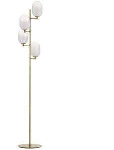 Bílo-zlatá skleněná stojací lampa Nova Luce Balor 165 cm