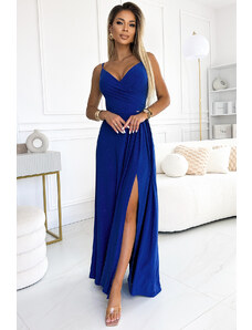 Numoco Třpytivé šaty na ramínka Chiara, Royal Blue
