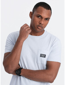 Ombre Clothing Pánské volnočasové tričko s kapsičkou - modré V9 OM-TSCT-0109