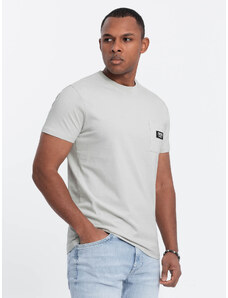 Ombre Casual men's t-shirt with patch pocket - pale green