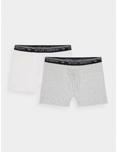 Pánské spodní prádlo boxerky 4F (2Pack) - šedé/bílé
