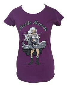 Fialové triko Merlin Monroe Bastard