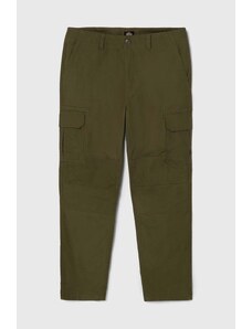 Bavlněné kalhoty Dickies zelená barva, ve střihu cargo