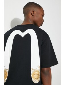 Bavlněné tričko Evisu Seagull + Daicock & Kamon Gold print černá barva, s potiskem, 2ESHTM4TS7071