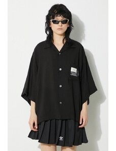 Košile Undercover dámská, černá barva, relaxed, s klasickým límcem, UC1D1401.2