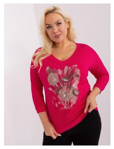 Zonno Fuchsiově růžové tričko s potiskem