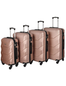 RGL Pětidílná sada cestovních plastových kufrů Sonrado, růžová zlatá
