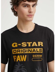 Bavlněné tričko G-Star Raw černá barva, s potiskem, D24681-336