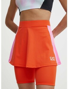 Sportovní sukně EA7 Emporio Armani Tennis Pro oranžová barva, mini