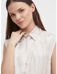 Košile Calvin Klein dámská, béžová barva, regular, s klasickým límcem, K20K206682