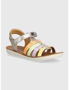 Dětské kožené sandály Shoo Pom GOA SPART zlatá barva