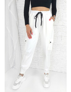 Moda Italia Dámské bílé kalhoty MA-2419WH