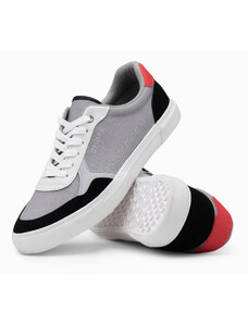 Ombre Men's shoes sneakers with colorful accents - gray