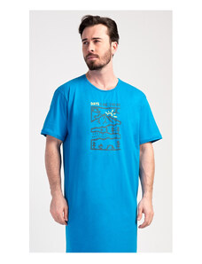 Cool Comics Pánská noční košile s krátkým rukávem Outdoor, barva modrá, 100% bavlna