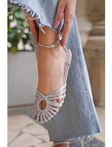 Ideal Stříbrné nízké sandály Megan