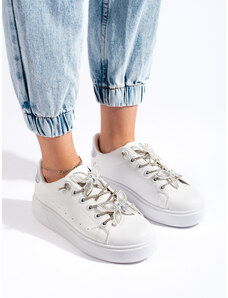 Shelvt White sneakers with butterflies