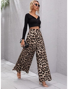 instamo. Široké kalhoty s leopardím vzorem