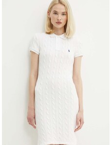 Bavlněné šaty Polo Ralph Lauren bílá barva, mini, 211943139