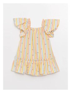 LC Waikiki Lcw Baby Square Collar Short Sleeve Patterned Baby Girl Dress