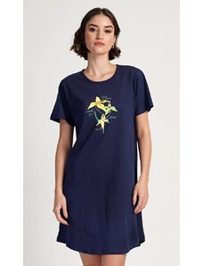 Vienetta Dámská noční košile s krátkým rukávem Paula - tmavě modrá
