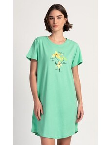 Vienetta Dámská noční košile s krátkým rukávem Paula - zelená