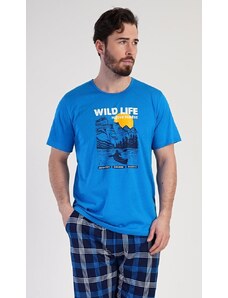 Gazzaz Pánské pyžamo kapri Wild life - modrá