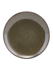 House Doctor Hnědozelený kameninový dezertní talíř Lake 15 cm