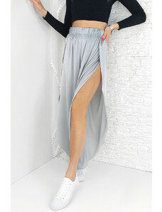 Moda Italia Saténové kalhoty s rozparky 9535SI