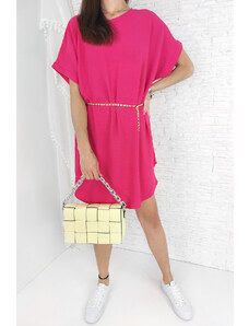 Italian style Růžové šaty s páskem LA-3221FU