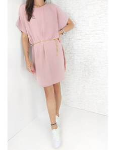 Italian style Letní růžové šaty s páskem LA-3221PI