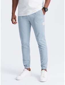 Ombre Clothing Trendy světle modré pletené kalhoty V5 PASK-0211