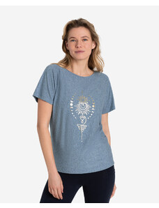 The Spirit of OM tričko z bio bavlny - modré s potiskem