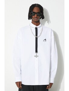 Bavlněná košile 1017 ALYX 9SM Oversized Logo Poplin Shirt bílá barva, relaxed, s klasickým límcem, AAMSH0234FA01